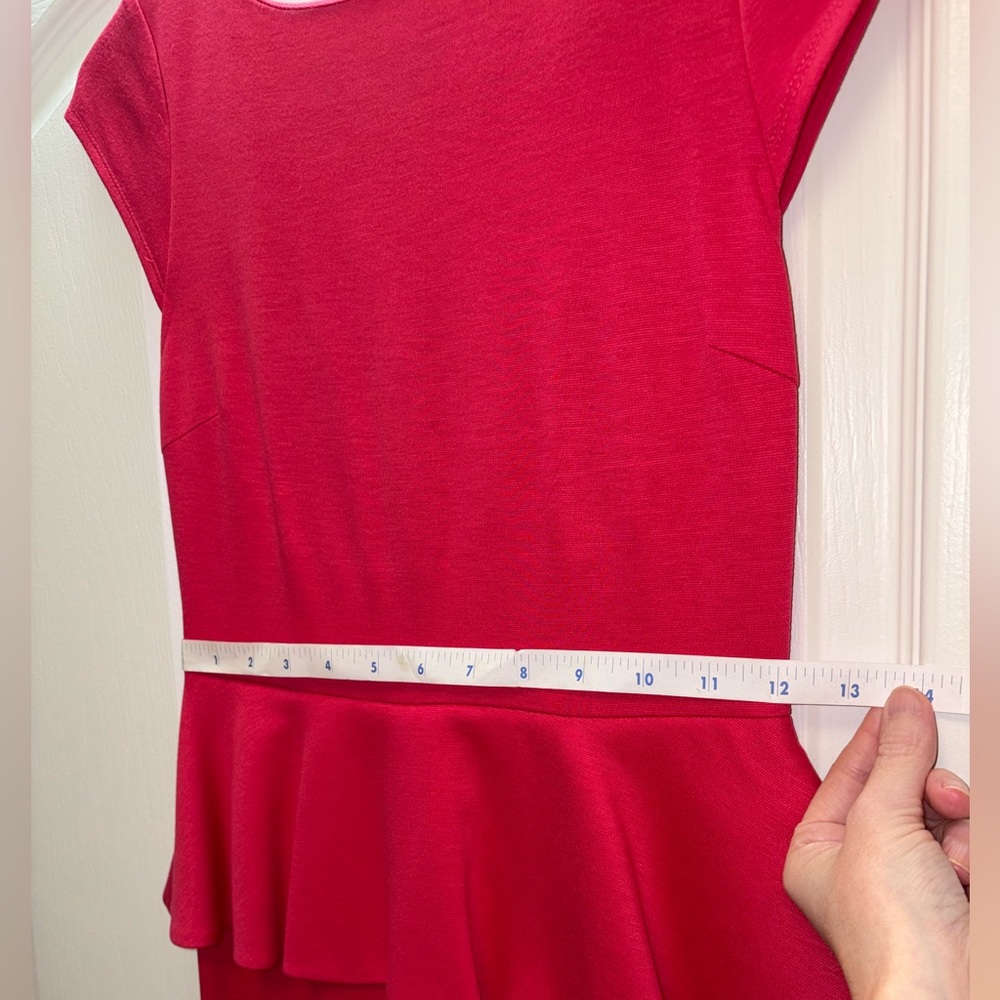 Alice + Olivia Peplum Dress in Red Size 2 - Picture 2 of 8
